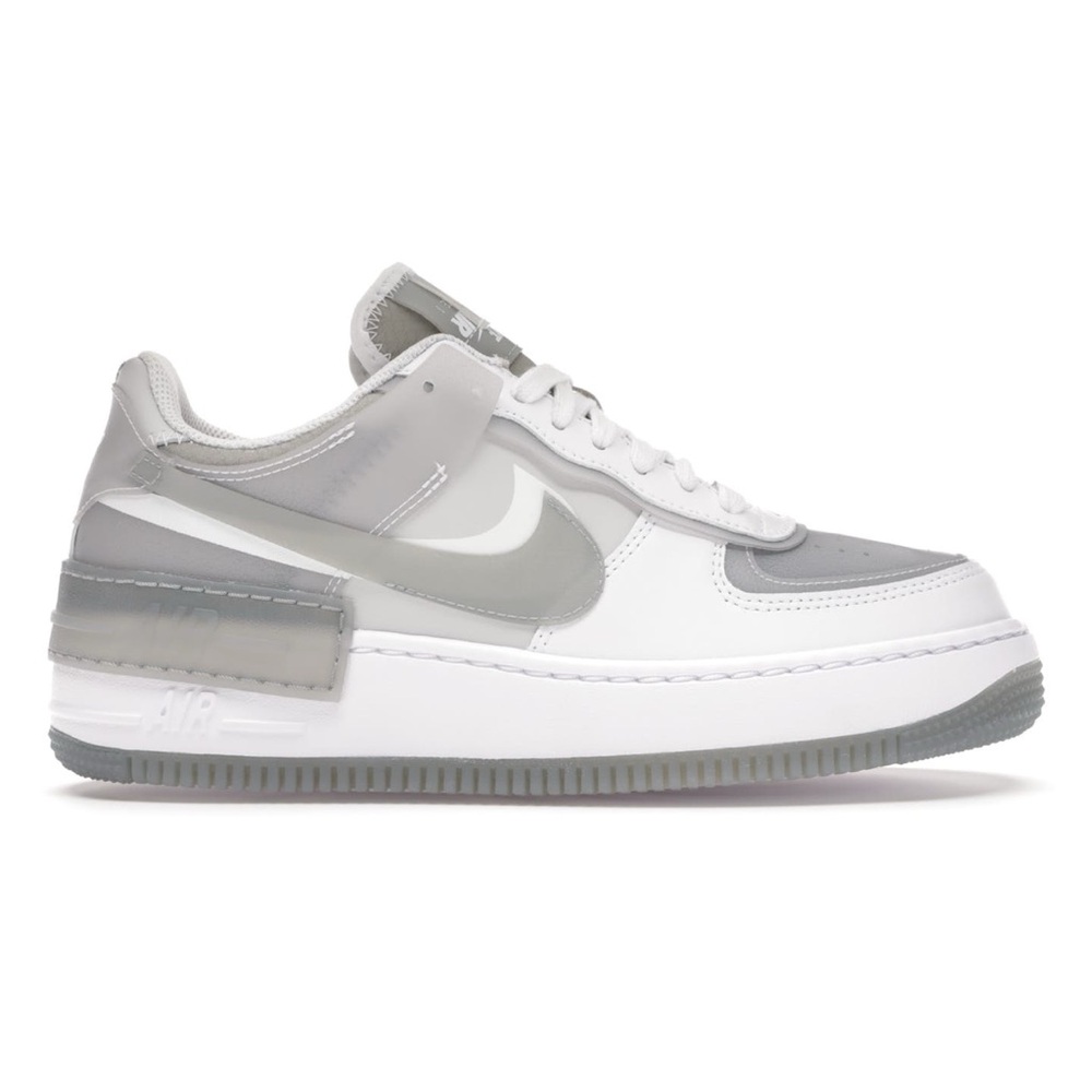 NEW Nike Air Force 1 Low Shadow Platform Sneakers White Grey 7.5